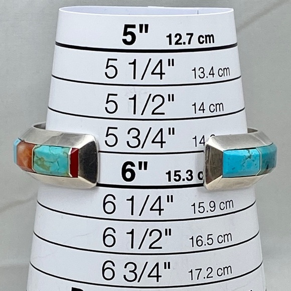 SIGNED-Cecil Henry Navajo Multistone Sterling Silver Cuff Bracelet - Picture 12 of 12